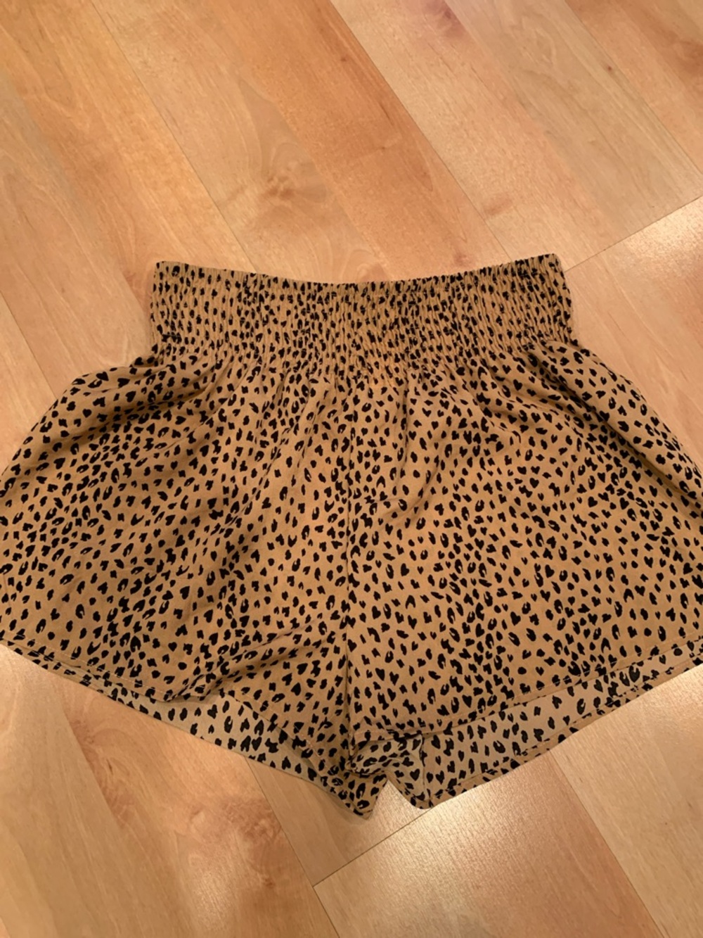 SHEIN High-Waist Leopard Print Shorts - Tan/Black